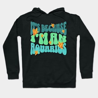 It's Because I'm An Aquarius Zodiac Retro Birthday Hoodie